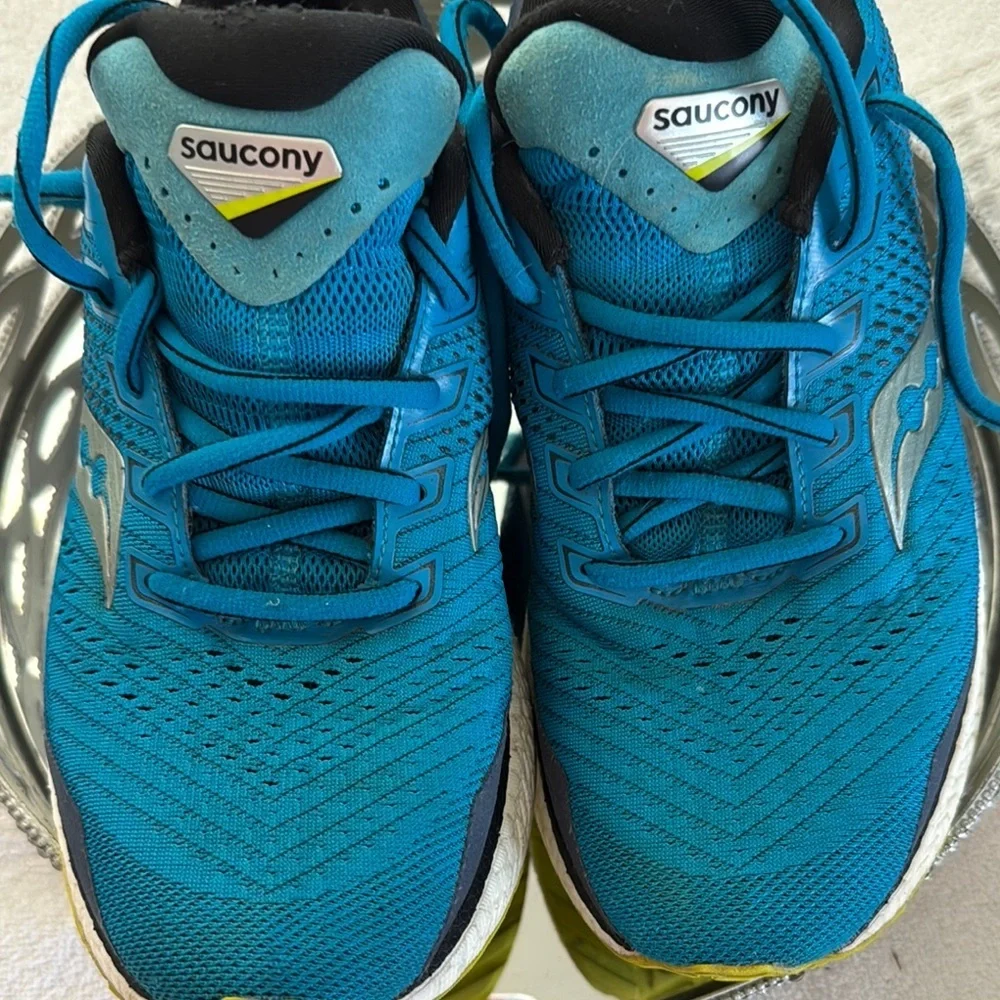 Saucony Teal and Yellow Athletic Shoes